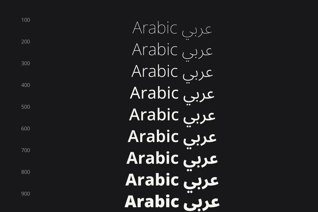 Noto Sans Arabic - Weight Ramp