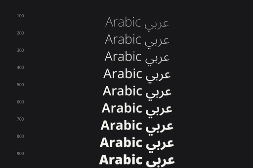 Noto Sans Arabic - Weight Ramp